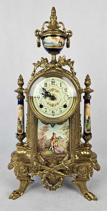 Piękny mosiężny zegar + amfory IMPERIAL - Włochy