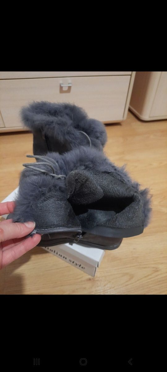 Buty zimowe na koturnie 38