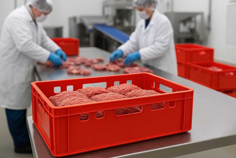 Skrzynka plastikowa E2 na mięso do kebaba – atestowana, mocna