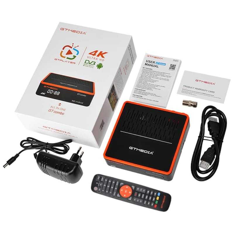 Box Tv Gtmedia GtCombo 4K Android 9 Recetor SAT/Cabo & IPTV