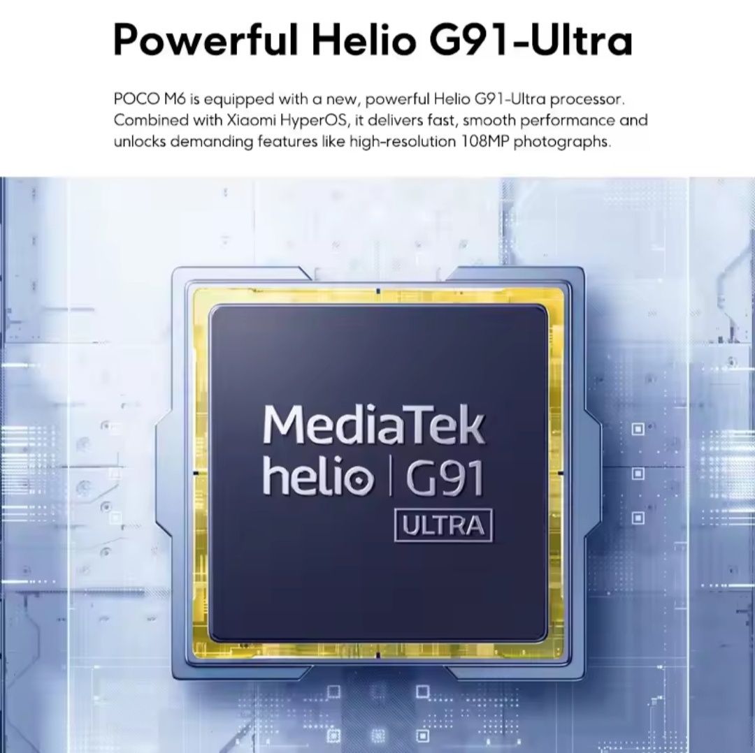 POCO M6 Global Version 8/256 GB Media Tek G91 Ultra, 5030 мАч (чёрный)