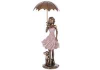 Декоративна статуетка Дівчинка із парасолькою, 25.5х11 см K07-450