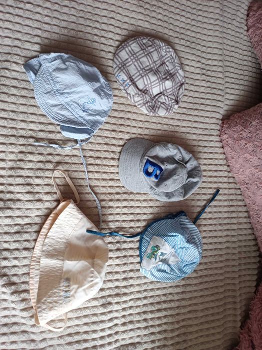 Zestaw 5 czapek letnich r. 68 muślinowa, kapelusz, z daszkiem H&M inne