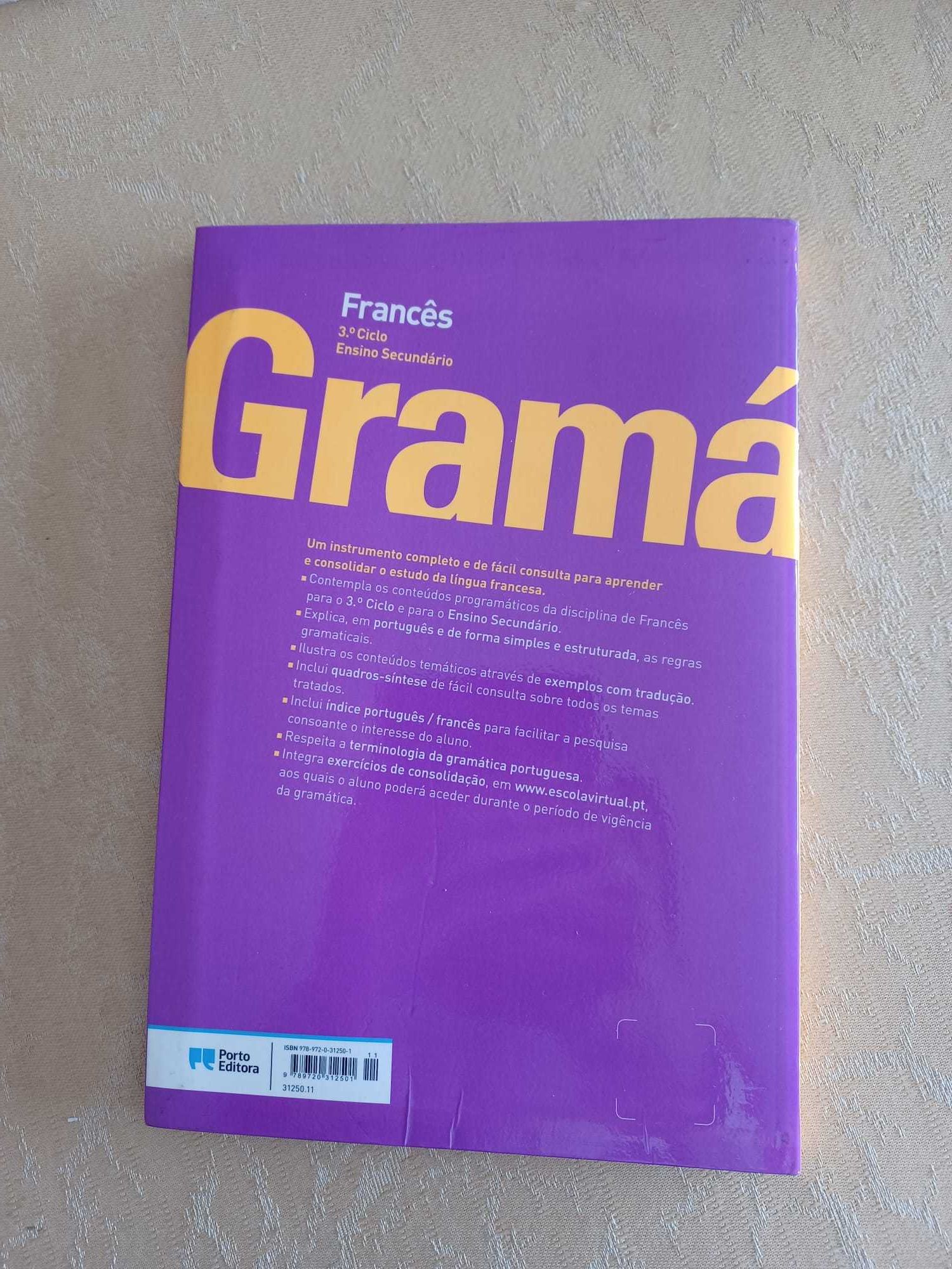 Gramática de Francês - 3.º ciclo e Ensino Secundário (COMO NOVA)