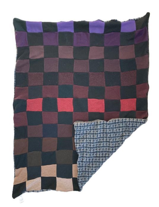 Koc 100% wełna wełniany merino lambs wool 110x 86 cm patchwork