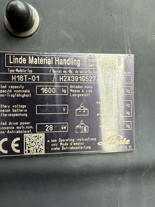 Wózek Linde H16 2016r