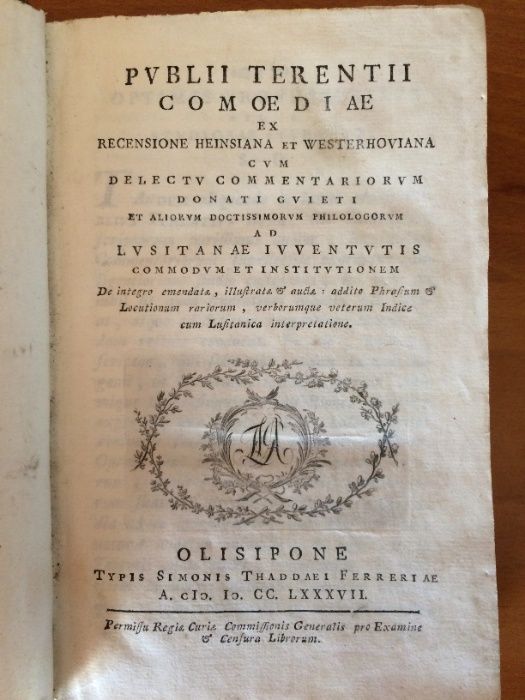 Publii Terentii Comoediae – Olisipone 1787