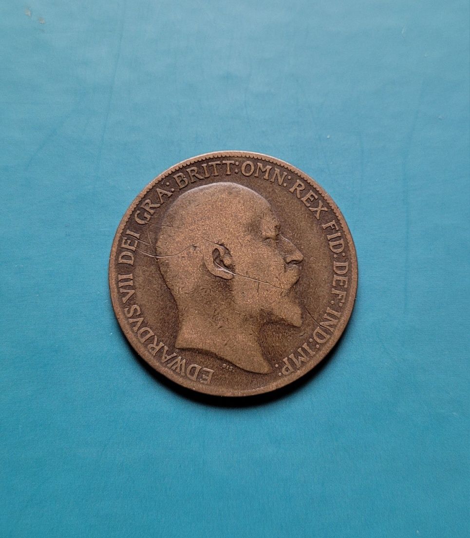 Moneta pensów 1909 - Król Edward VII  - Wielka Brytania