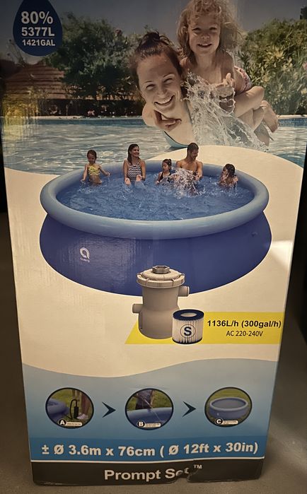 Basen ogrodowy 360x76 NOWY + akcesoria