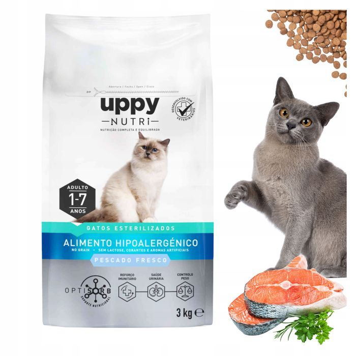 Uppy Nutri sucha karma dla kota bezzbożowa łosoś 3 kg hipoalergiczna