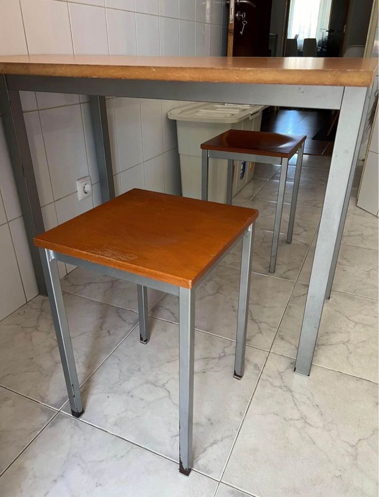 Mesa extensivel c/tampo madeira