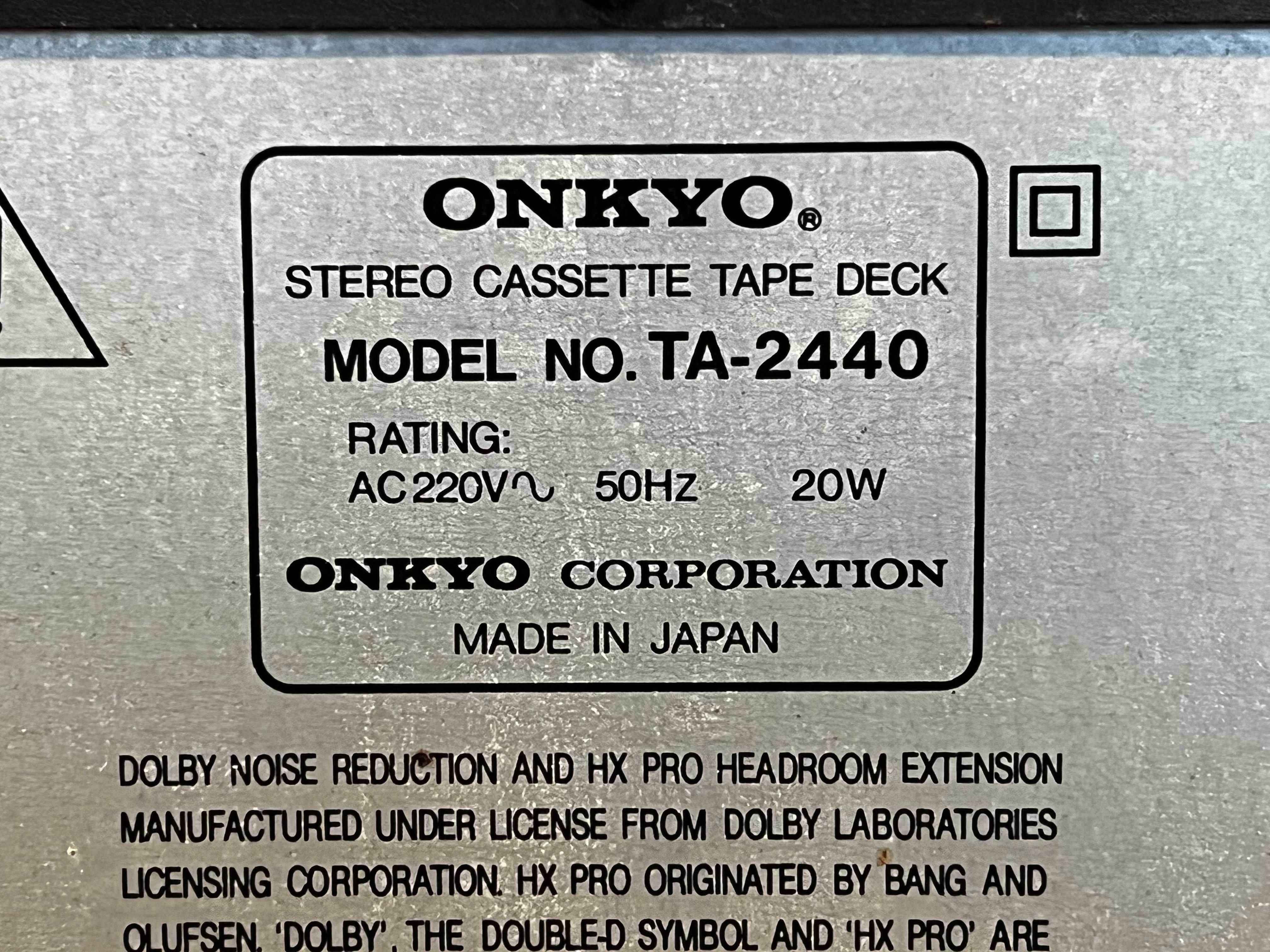 Magnetofon kasetowy Onkyo TA-2440 Audio Room