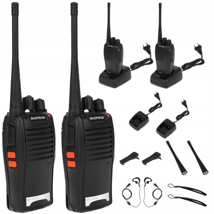 4XBaofeng policyjny F-888S UHF PMR Latarka VOX Gwarancja!Zasieg do 6KM