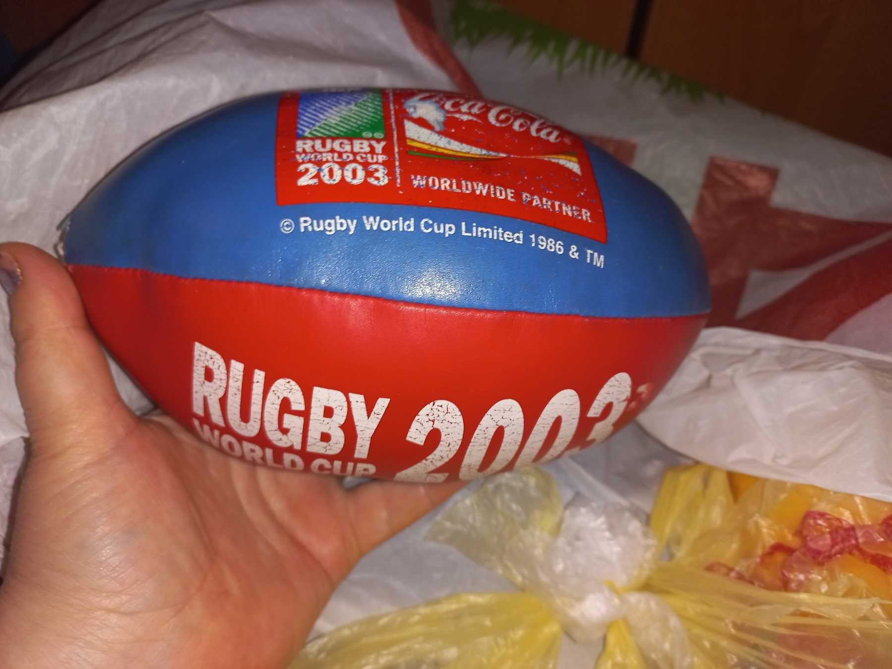 спорт коллекция мяч регби мягконабивной rugby world cup 2003 coca cola