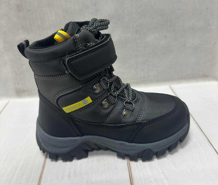 Зимові дитячі чоботи водовідштовхуючі  для хлопчика сірі 27-31