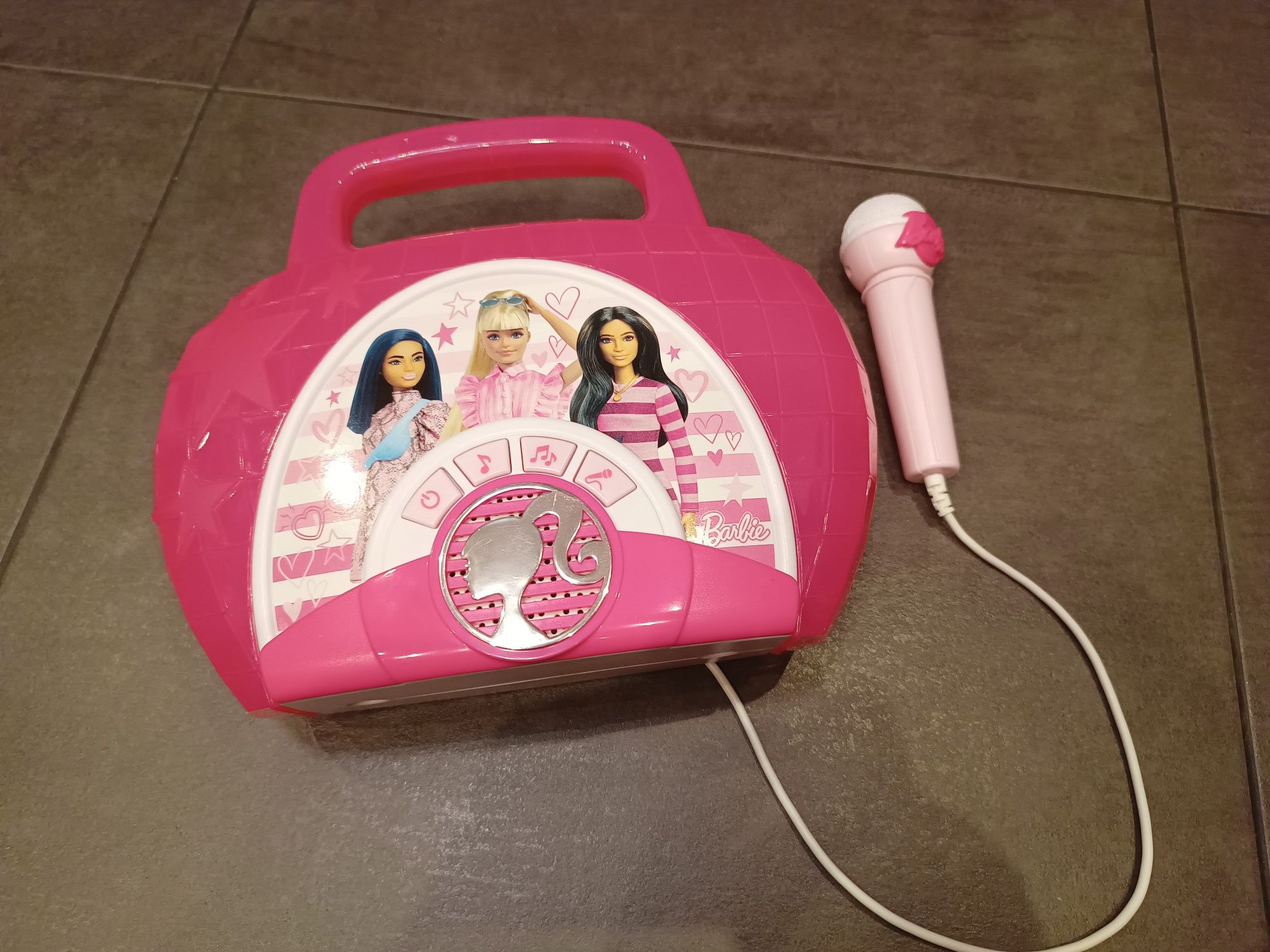 Barbie Boombox Głośnik Mikrofon Karaoke 2 w 1