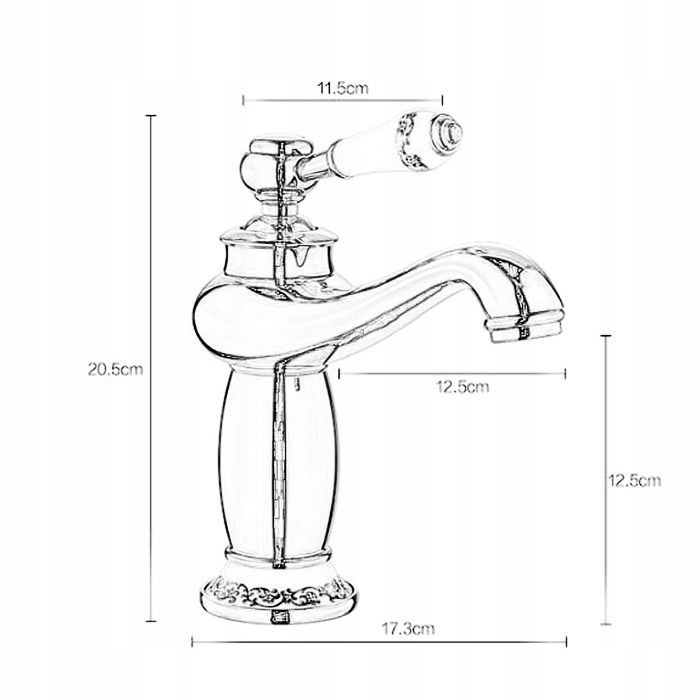 RETRO 125 bateria umywalkowa prysznicowa stare złoto
