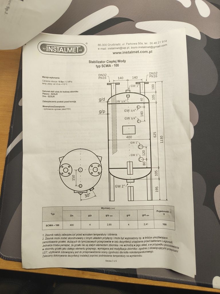 Zasobnik wody 100l