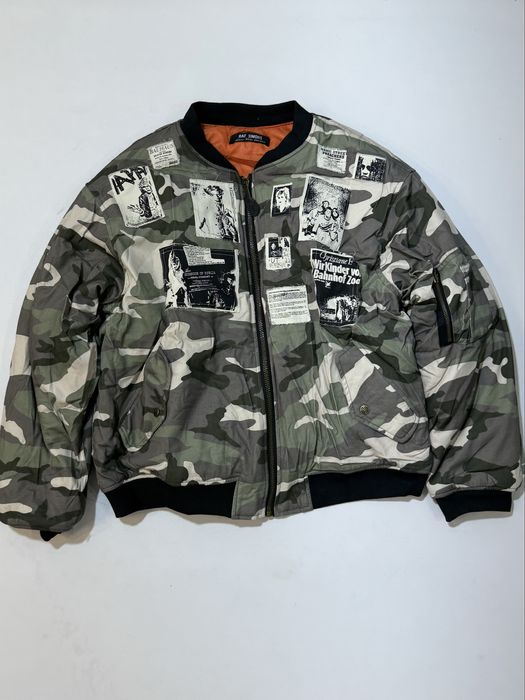 бомбер Raf Simons Nylon Patched Camouflage Bomber