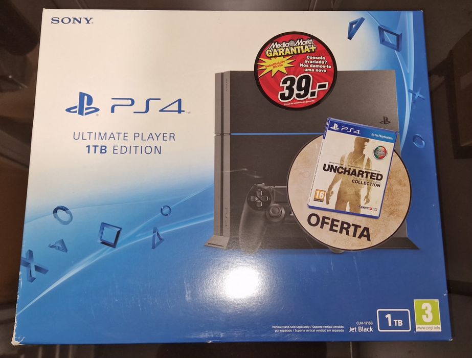 Jet Black Playstation 4 com 1 TB + 9 Jogos Top