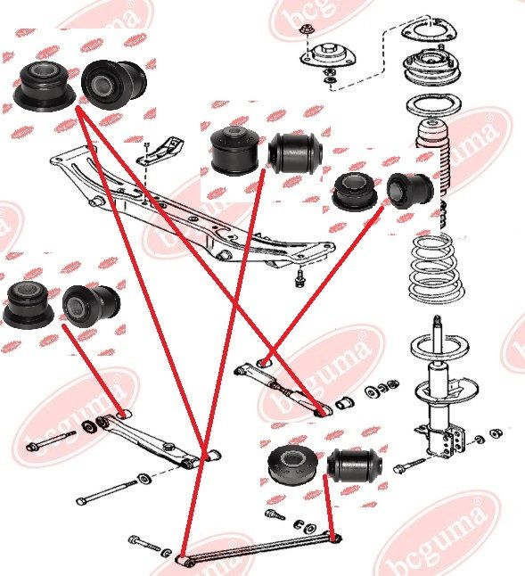 Сайлентблок Mazda 626 (GC, GD,GE,GF,XEDOS) Комплект на Mazda 626