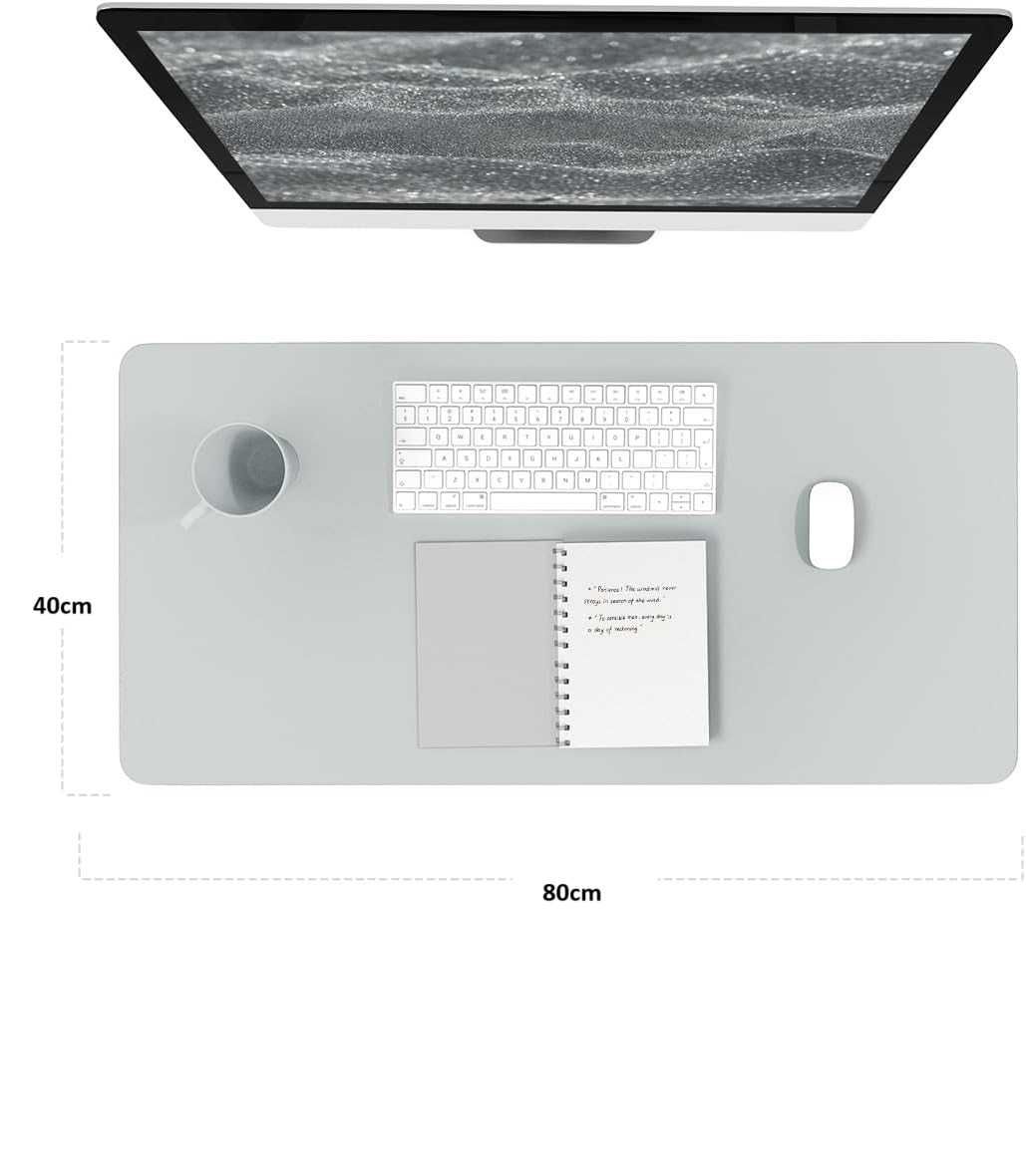 Podkładka YSAGi 80x40 cm srebrnoszara skóra biurko laptop