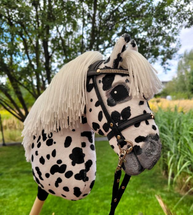 Konik Hobby Horse A4 ręcznie szyty z minky, zestaw z ogłowiem #10