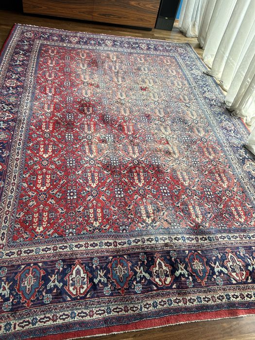 Tapete oriental indiano em pura lã feito à mao,original,lavado.345x240