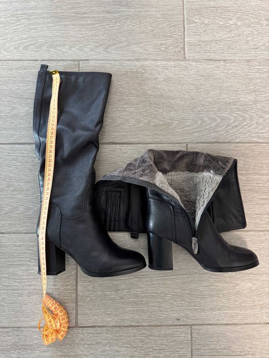 Зимние кожаные сапоги