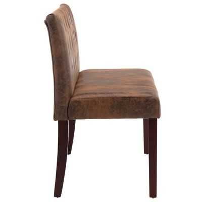 vidaXL Ławka, 120 cm, brązowa, sztuczna skóra zamszowa