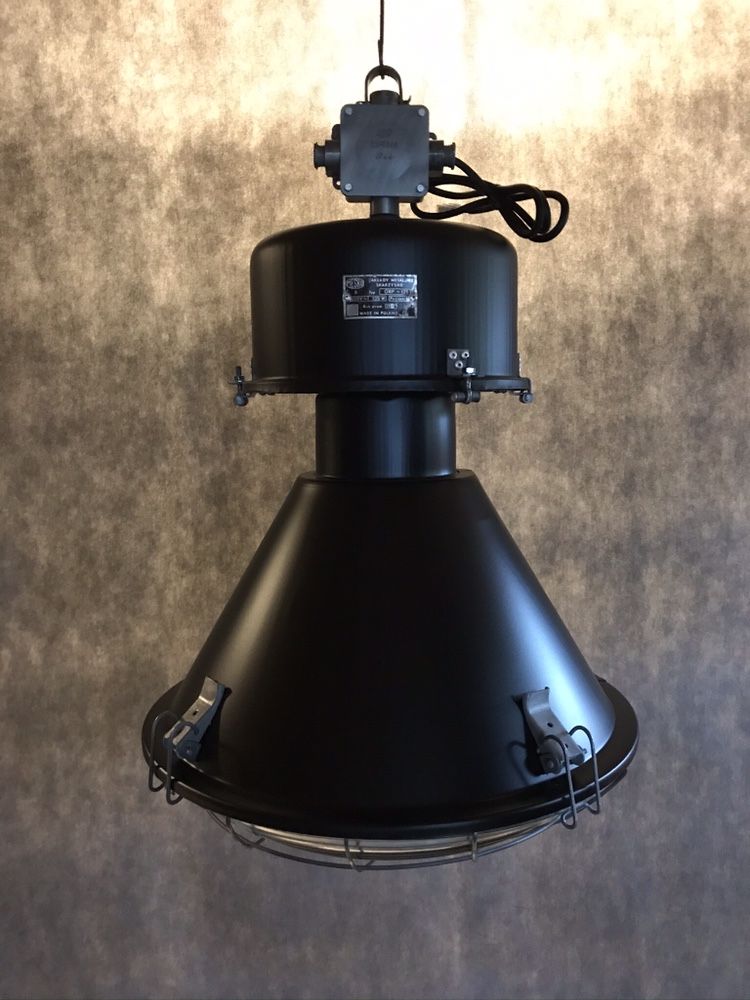 Lampa przemyslowa LoFt Industrialna wisząca czarny mat