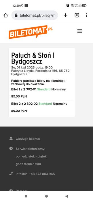 Bilety Paluch&Słoń Bydgoszczy 01.04.2023
