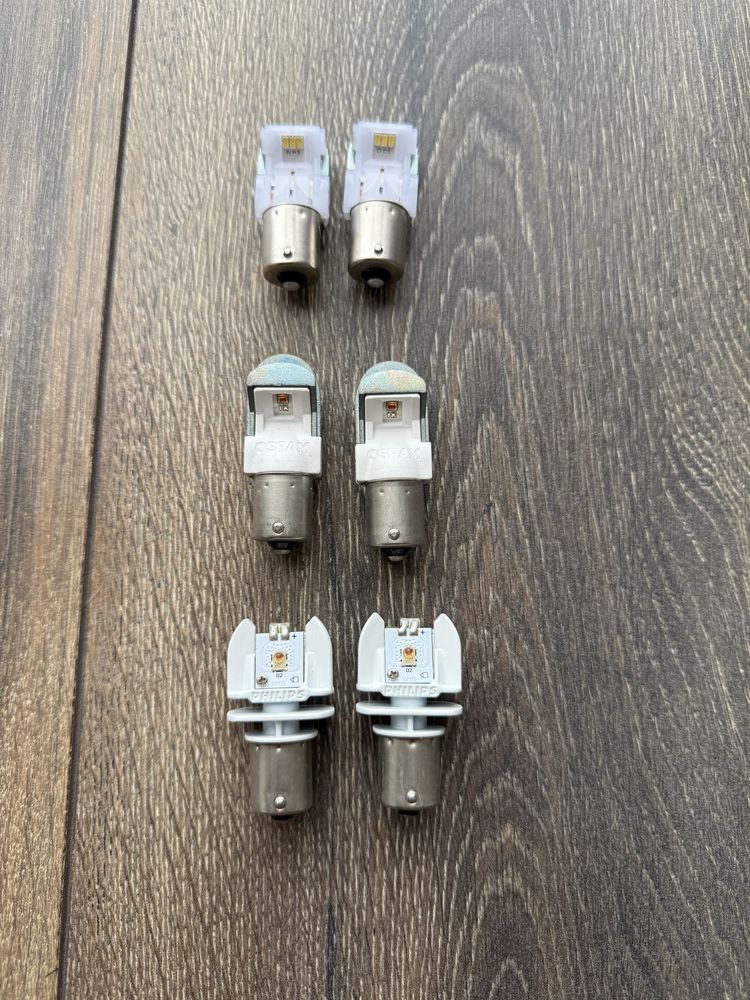 Автомобільні LED-лампи (p21w) PHILIPS, OSRAM (red; amber; white)
