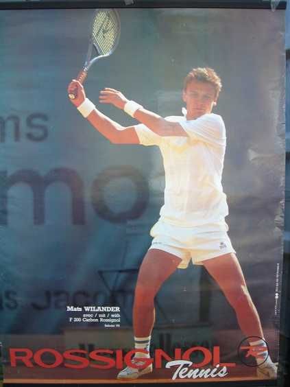 Poster de ténis anos 80 - Mats Wilander – Rossignol F200 Tennis