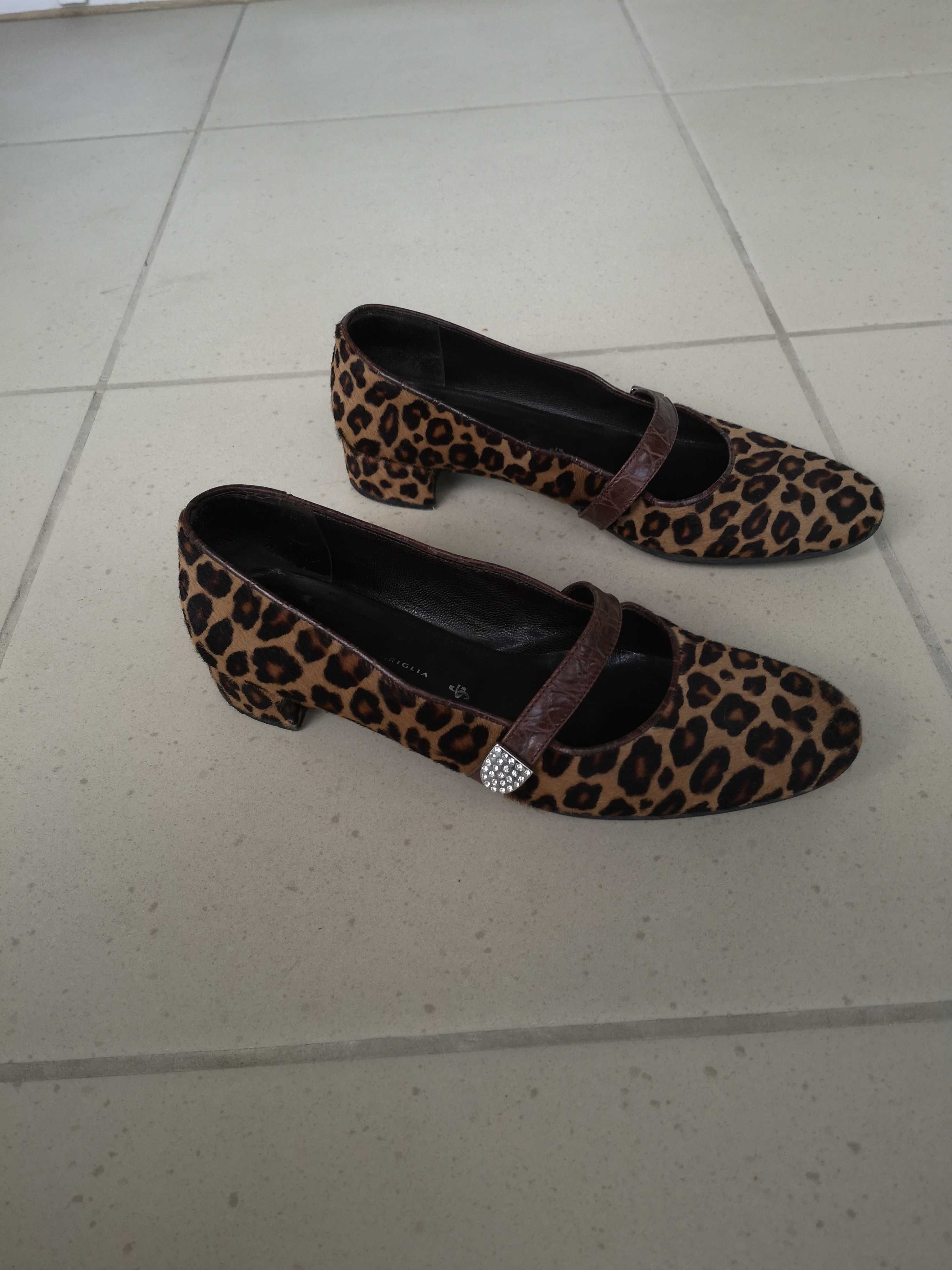 GUIDO SGARIGLIA buty włoskie damskie panterka skórzane r. 38