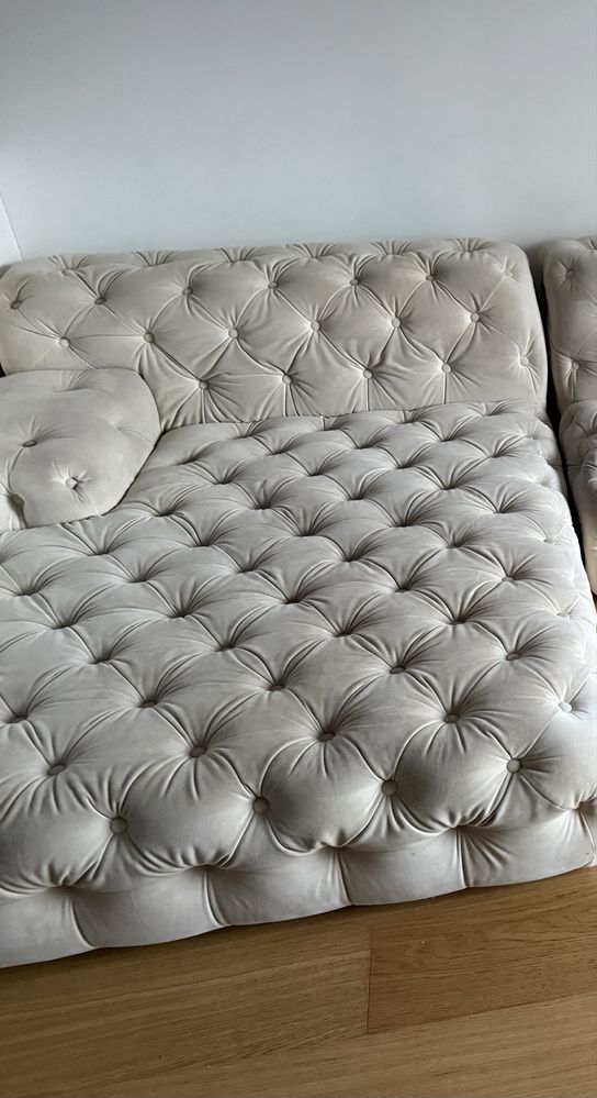 Okazja sofa lezanka pikowana  sometime pikowana