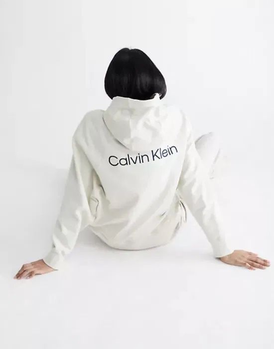Худи бежевое/кремовое оверсайз унисекс Calvin Klein oversize