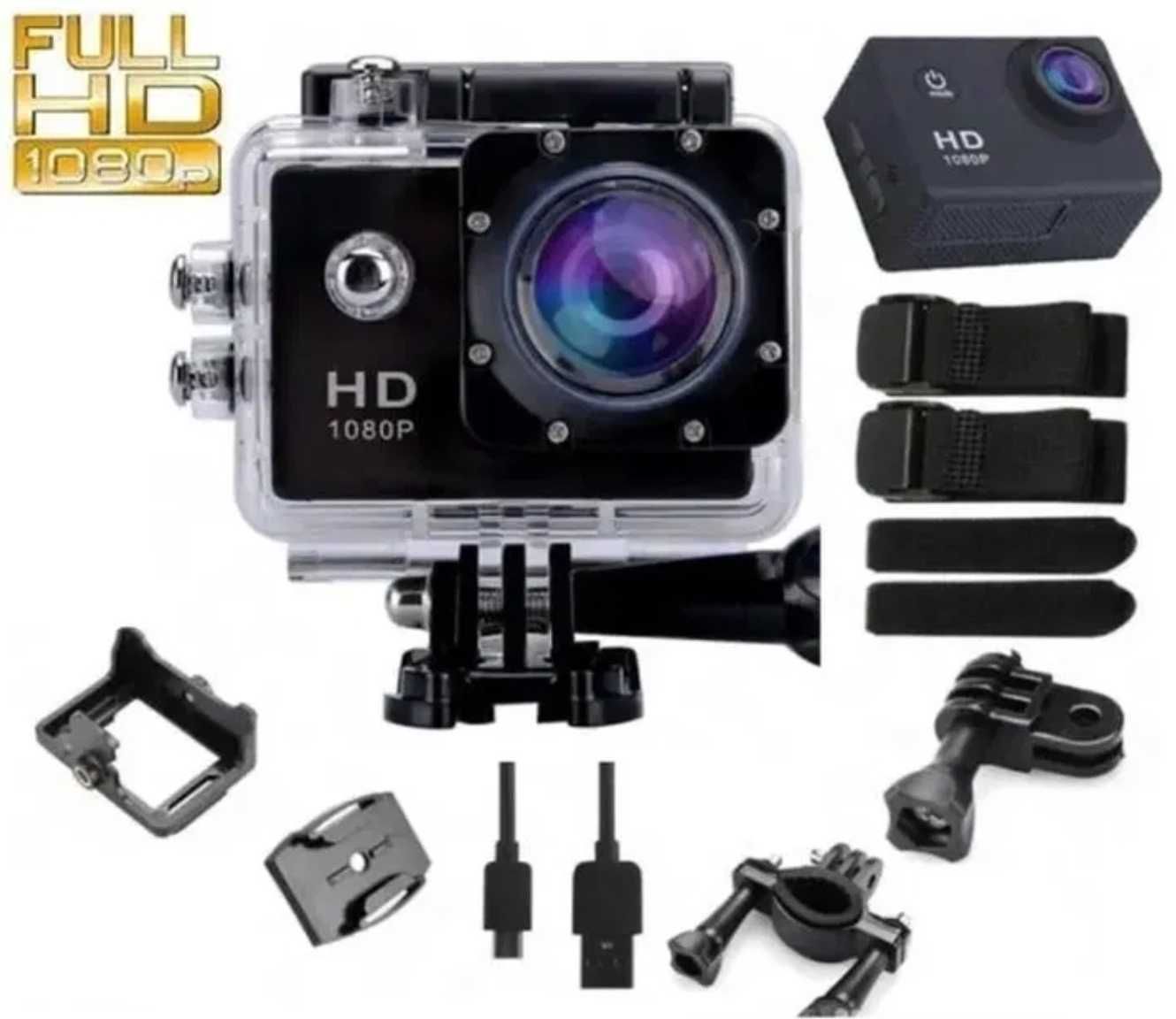 Экшн камера A7 FullHD + аквабокс + Регистратор Полный компект+креплени