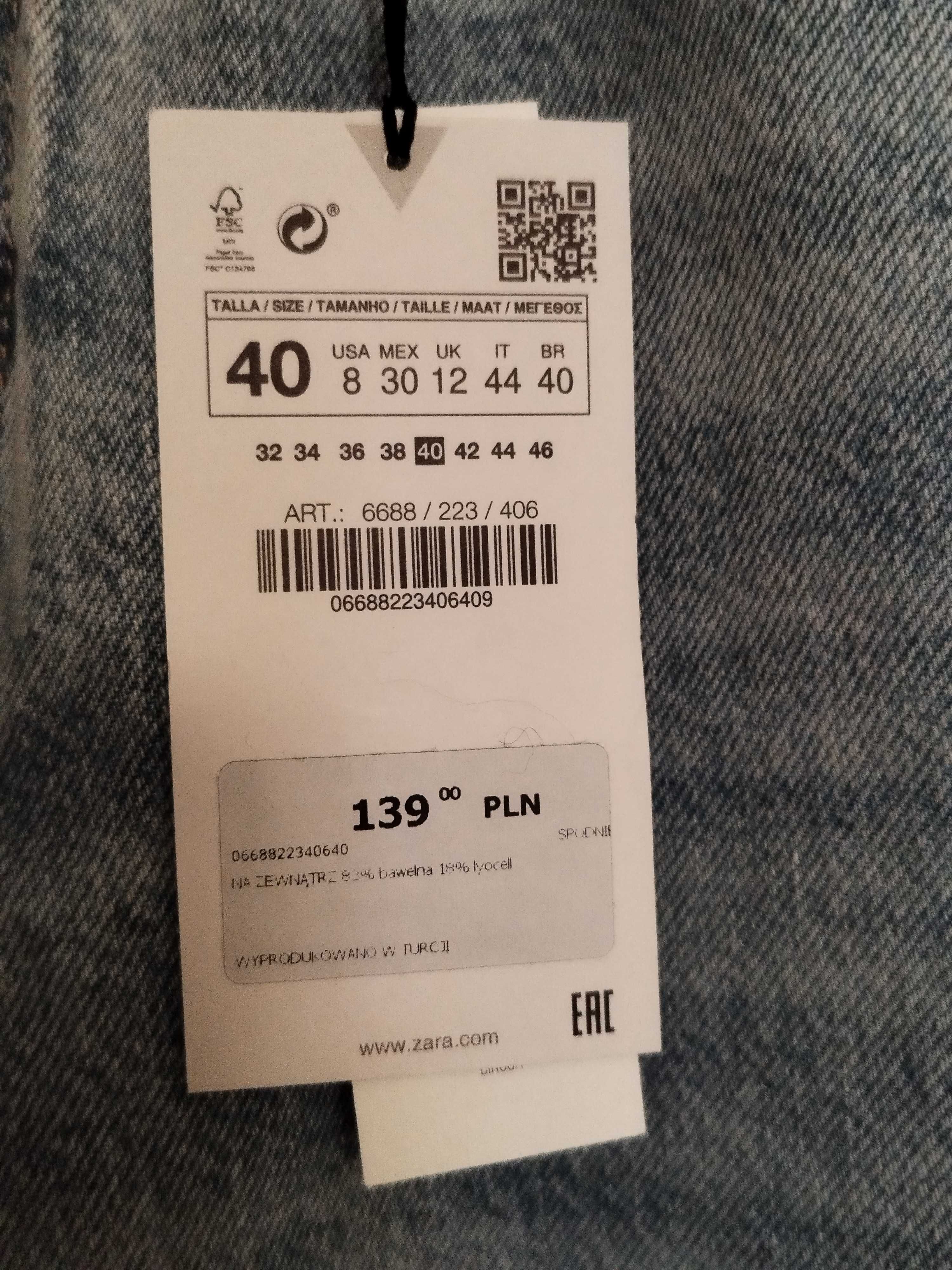 Jeansy dżinsy Zara 40 wide szerokie dzwony oversize boyfriend