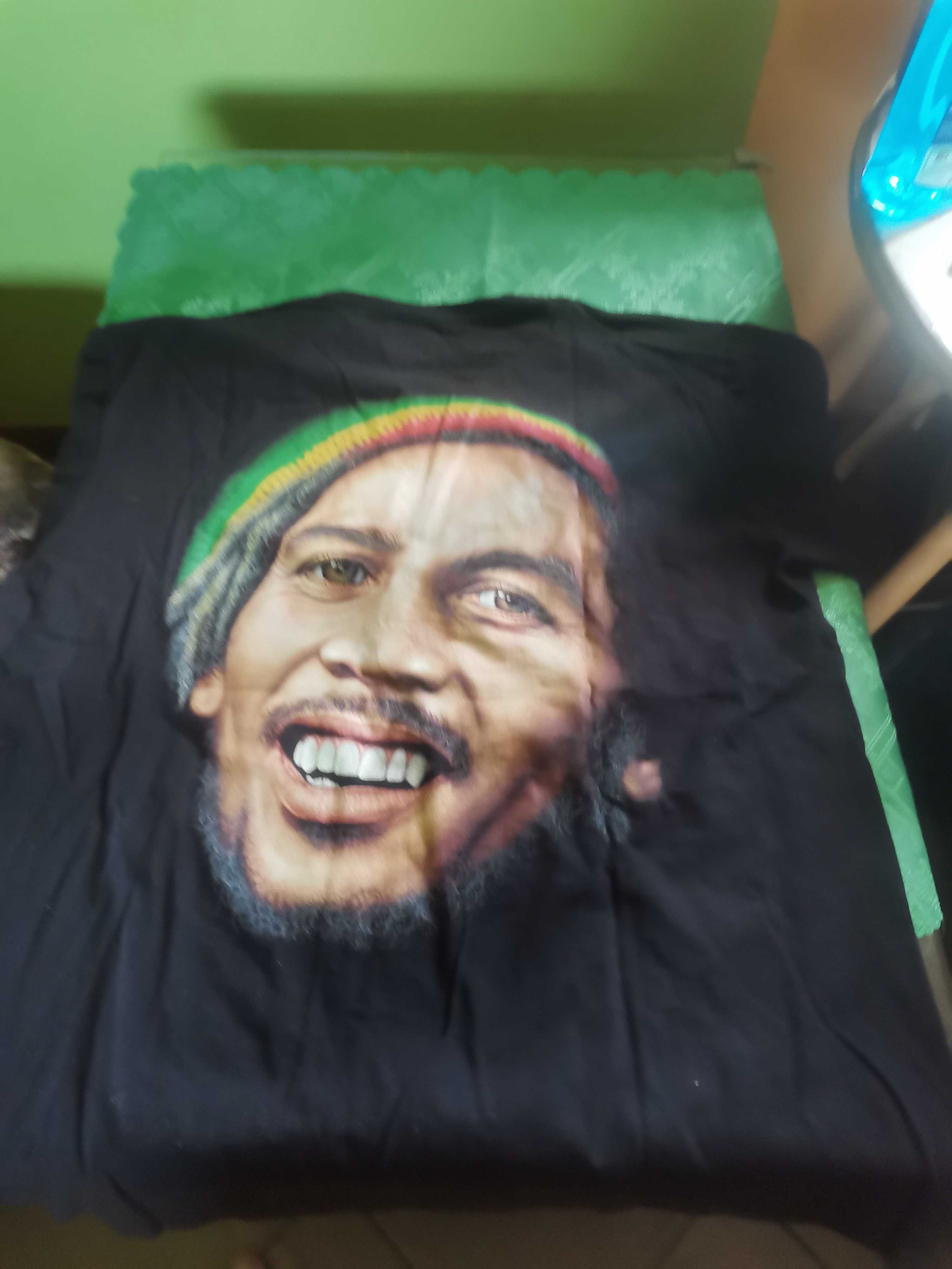 Koszulka Bob Marley XL nadruk przód tyl