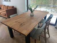 Stół dębowy prostokątny - rozkladany stół debowy- metal nogi-loft