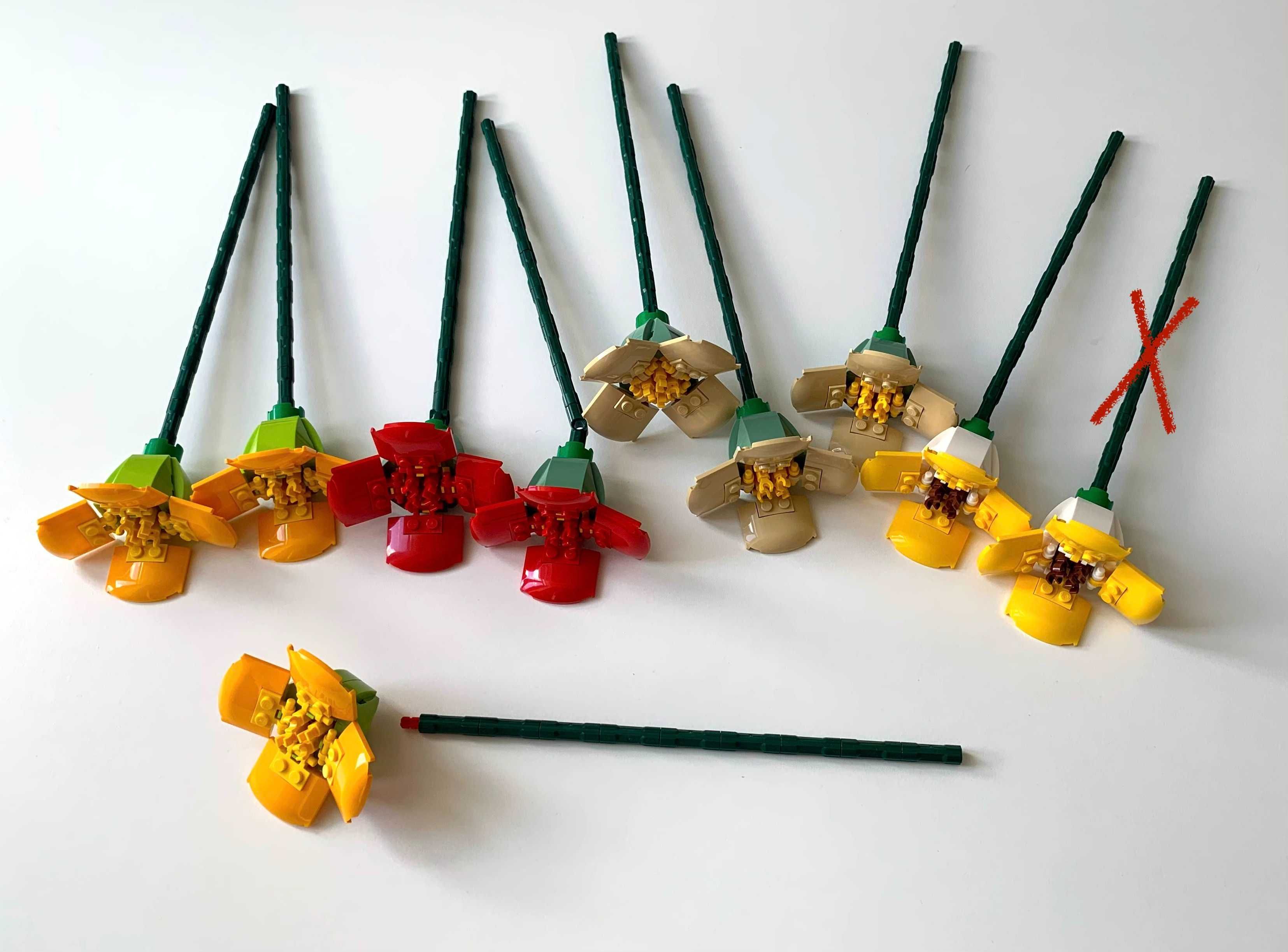 Оригінальні квіти Лего поштучно Lego flowers botanical букети