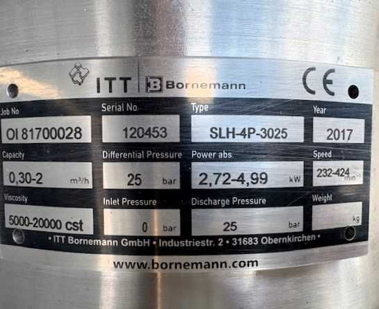 Pompa dwuśrubowa spożywcza Bornneman SLH-4P-3025