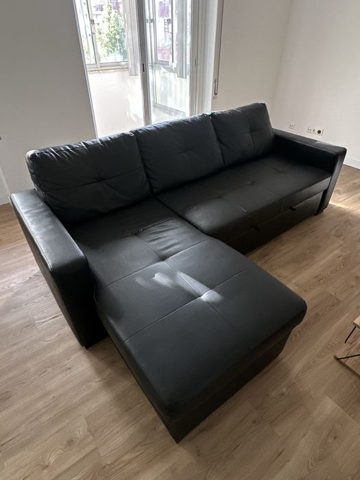 Sofá chaise longue preto