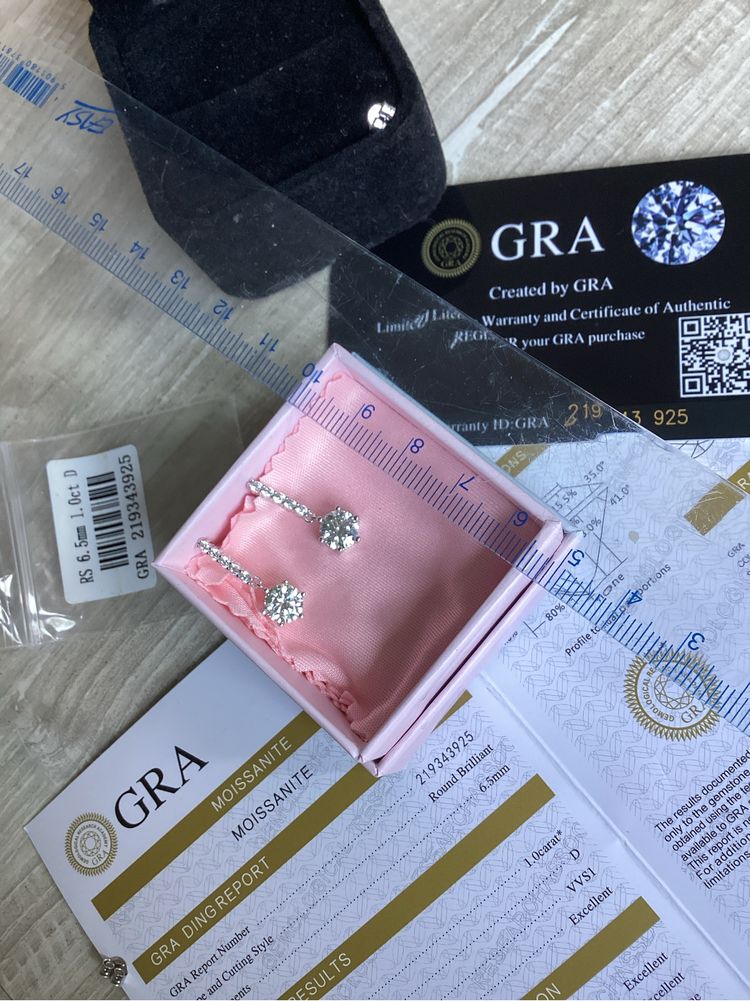 1 karat diamenty lab moissanite kolczyki cudo