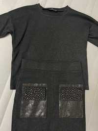 Костюм (джемпер, юбка) Lumo юбочный однотонный Серый 38 р М Италия