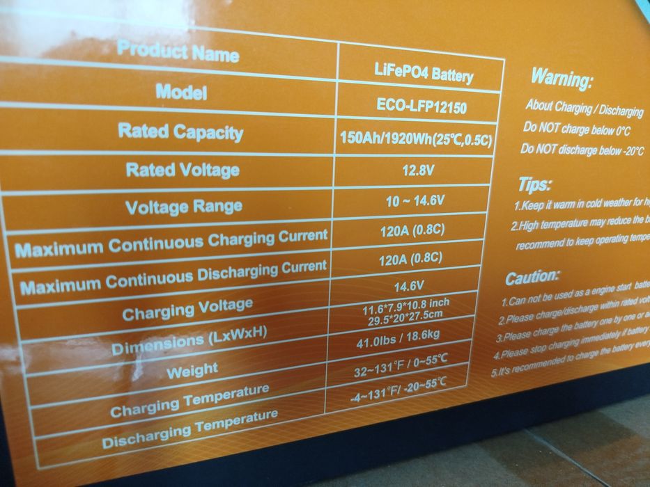 Акумулятор  Eco-Worthy LiFePO4 12,8 вольт 280АГ В НАЯВНОСТІ НА СКЛАДІ