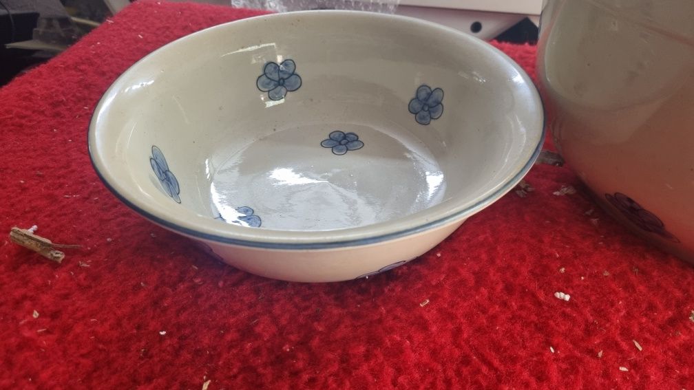 Dwie misy Stara wielka ceramiczna misa do wody mycia miska