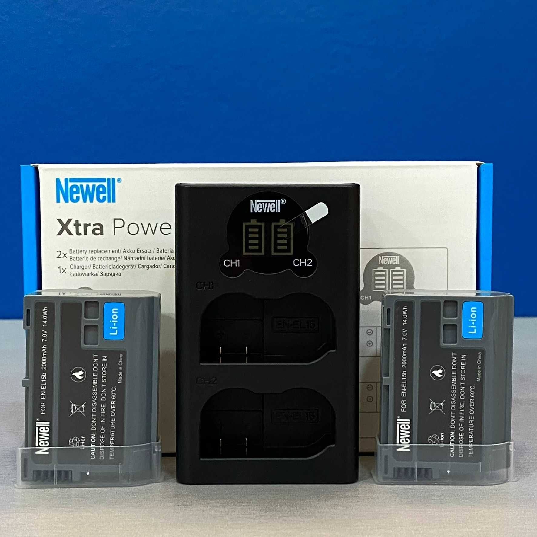 Carregador Duplo Newell + 2x Baterias Nikon EN-EL15b (NOVO)
