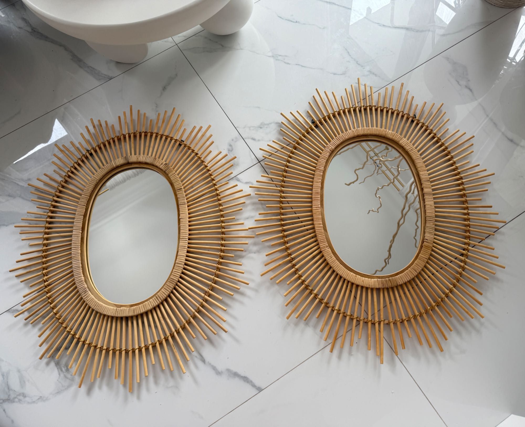 LustraXXL, 90/80 cm , boho, bali , rattan, drewno,  okrągłe